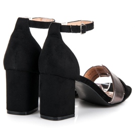 Sandales vinceza à talon en daim le noir 5