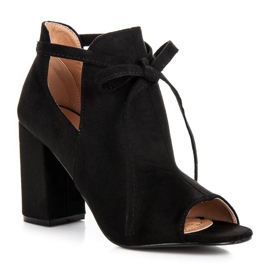 Sandales vinceza en daim à lacets le noir 5