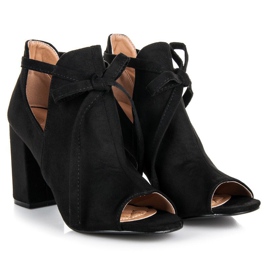 Sandales vinceza en daim à lacets le noir 4