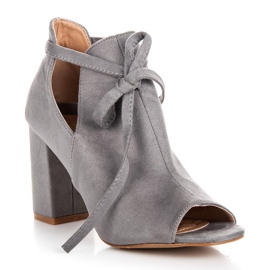 Sandales vinceza en daim à lacets gris 3