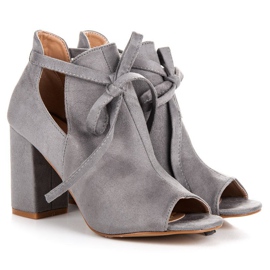 Sandales vinceza en daim à lacets gris 4