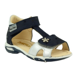 Sandales en cuir pour Velcro 138 Navy Blue / Silver Bartuś bleu 1