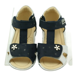 Sandales en cuir pour Velcro 138 Navy Blue / Silver Bartuś bleu 4