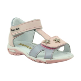 Sandales avec Velcro Bartuś 138 rose gris 1