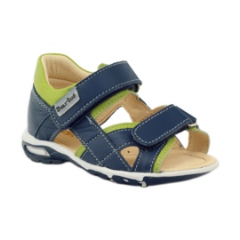 Sandales velcro Bartuś 137 bleu marine vert 1