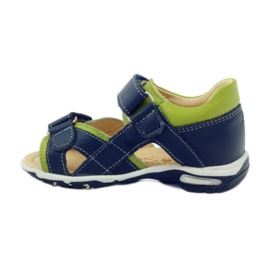 Sandales velcro Bartuś 137 bleu marine vert 2