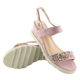 Sandales compensées basses mauve violette 4