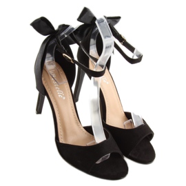 Sandales noires à talon haut Z921-7SA-2 noir 2