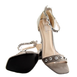 Sandales à talons hauts ZY118 L.GRAY Gris 1