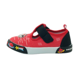 American Club Baskets à semelle intérieure en cuir américain rouge le noir 2