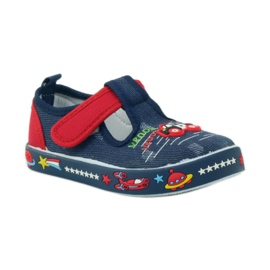 American Club Baskets à semelle intérieure en cuir américain bleu marine rouge 1
