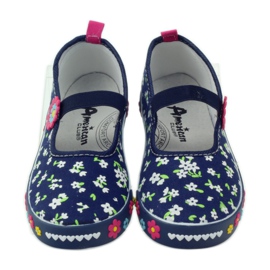 American Club Baskets à semelle intérieure en cuir américain bleu marin 4