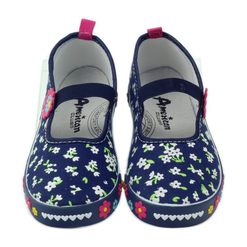 American Club Baskets à semelle intérieure en cuir américain bleu marin 4