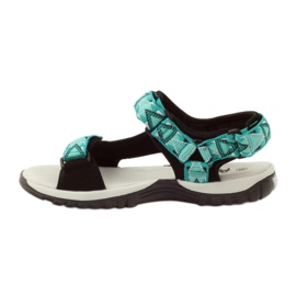 American Club Sandales avec empiècement en cuir américain 6102 vert noir 2