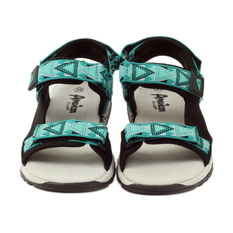 American Club Sandales avec empiècement en cuir américain 6102 vert le noir 4