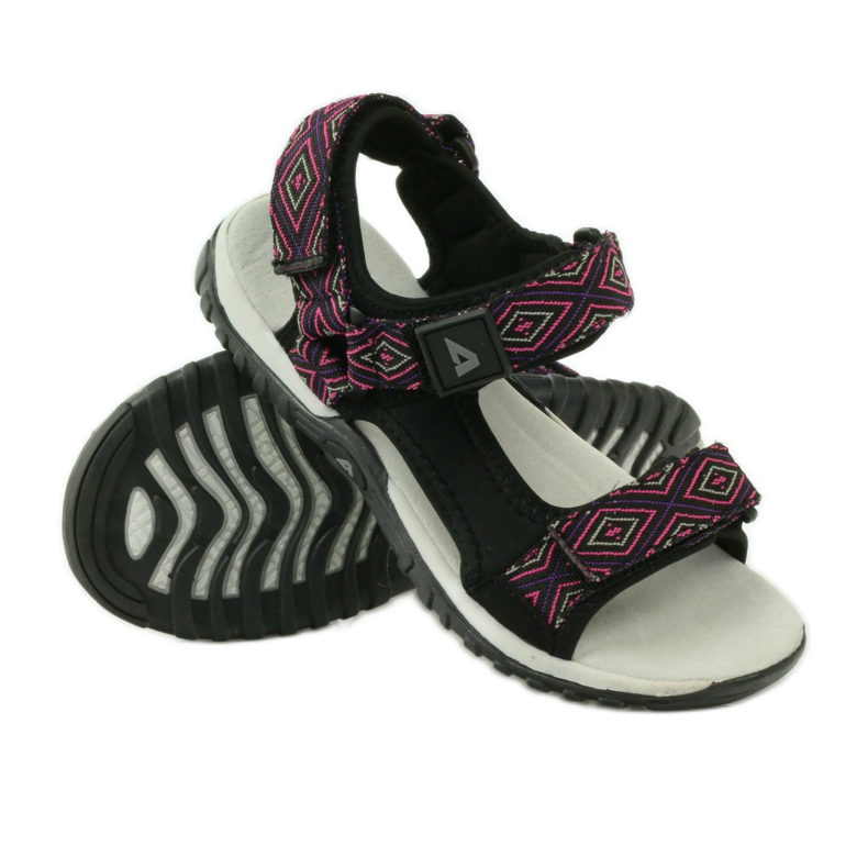 American Club Sandales avec empiècement en cuir américain 6102 violet le noir 3 American Club Sandales avec empiècement en cuir américain 6102 violet le noir 3