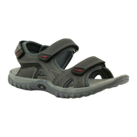 American Club Sandales avec empiècement en cuir américain 6201 gris 1