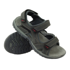 American Club Sandales avec empiècement en cuir américain 6201 gris 3