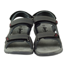 American Club Sandales avec empiècement en cuir américain 6201 gris 4
