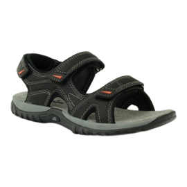 American Club Sandales avec empiècement en cuir américain 6201 le noir 1