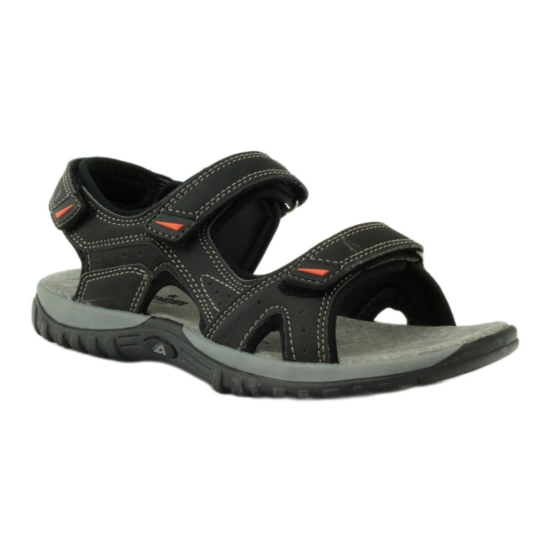 American Club Sandales avec empiècement en cuir américain 6201 le noir 1