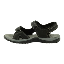 American Club Sandales avec empiècement en cuir américain 6201 noir 2