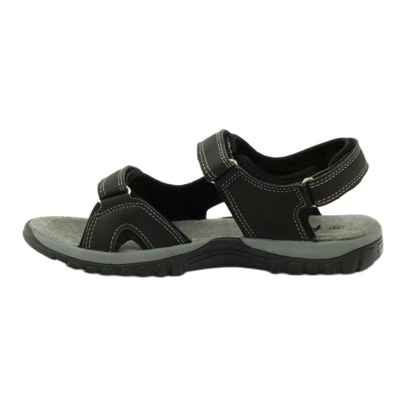 American Club Sandales avec empiècement en cuir américain 6201 le noir 2