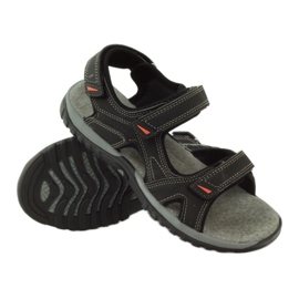 American Club Sandales avec empiècement en cuir américain 6201 noir 3