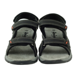 American Club Sandales avec empiècement en cuir américain 6201 noir 4