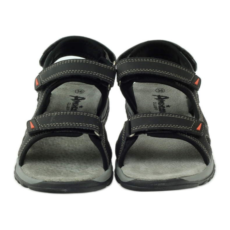 American Club Sandales avec empiècement en cuir américain 6201 le noir 4