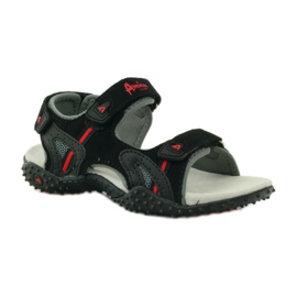 American Club Sandales avec empiècement en cuir américain 5267 noir 1