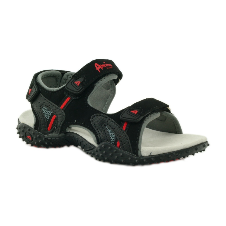 American Club Sandales avec empiècement en cuir américain 5267 noir 1