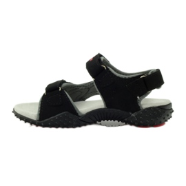 American Club Sandales avec empiècement en cuir américain 5267 noir 2