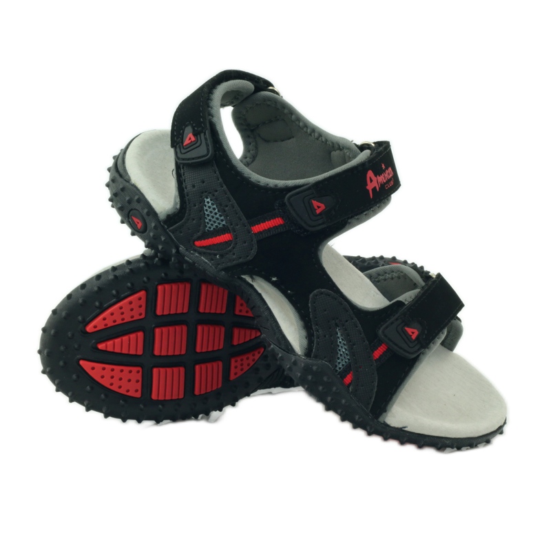 American Club Sandales avec empiècement en cuir américain 5267 noir 3