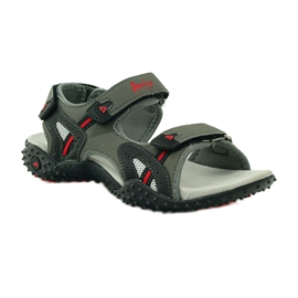 American Club Sandales avec empiècement en cuir américain 5267 gris 1