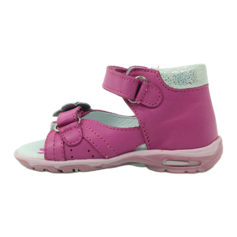 Ren But Sandales en cuir des filles en cuir avec une fleur 097 rose 2