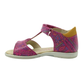 Sandales velcro motif aztèque Ren But 3296 rose 2