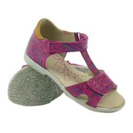 Sandales velcro motif aztèque Ren But 3296 rose 3