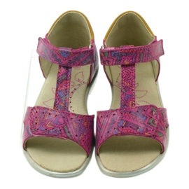 Sandales velcro motif aztèque Ren But 3296 rose 4