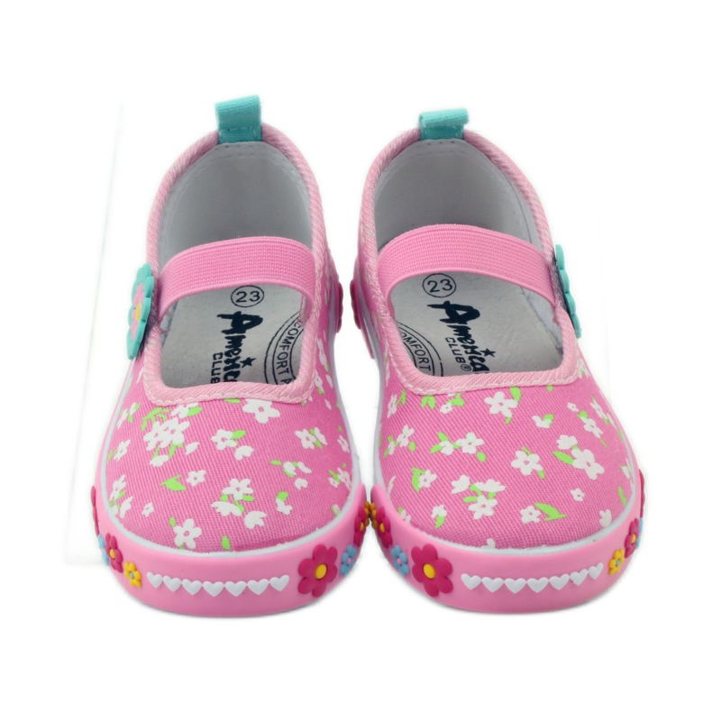 American Club Baskets à semelle intérieure en cuir américain vert jaune rose 5