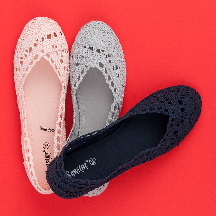 Seastar Ballerines en dentelle rose 1 Seastar Ballerines en dentelle rose 1