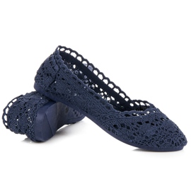 Seastar Ballerines en dentelle bleu marine 1