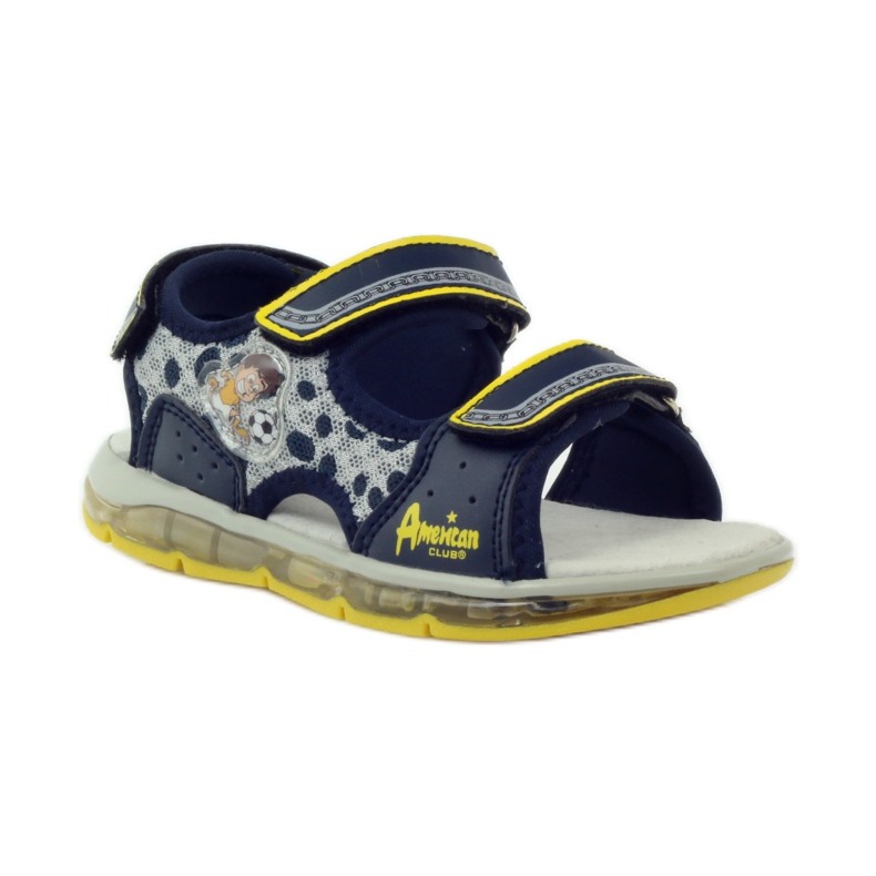 American Club Sandales lumineuses en cuir américain bleu marine 1