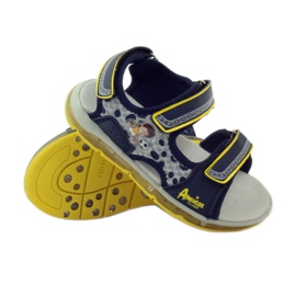 American Club Sandales lumineuses en cuir américain bleu marine 3