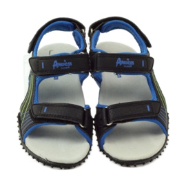 American Club Sandales avec empiècement en cuir américain 5261 noir bleu vert 4