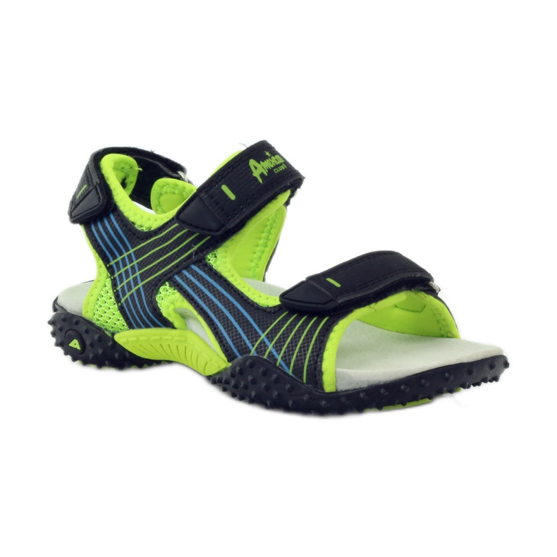 American Club Sandales avec empiècement en cuir américain 5261 vert le noir 1 American Club Sandales avec empiècement en cuir américain 5261 vert le noir 1