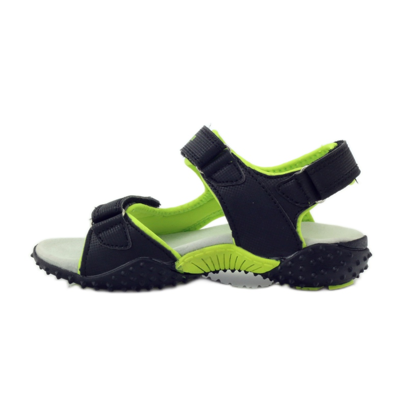 American Club Sandales avec empiècement en cuir américain 5261 vert noir 2