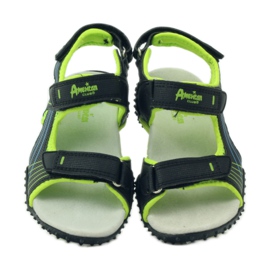 American Club Sandales avec empiècement en cuir américain 5261 vert le noir 4