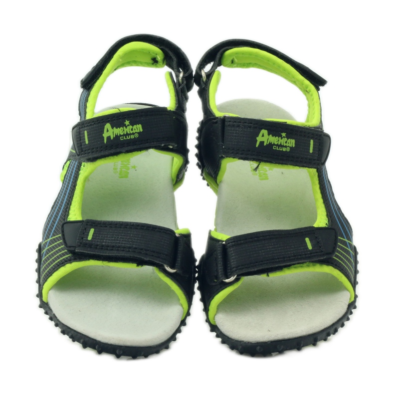 American Club Sandales avec empiècement en cuir américain 5261 vert noir 4
