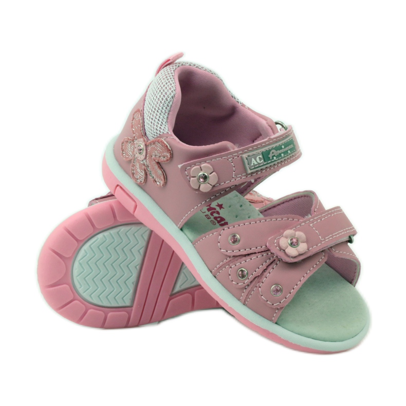 American Club Sandales avec insert en cuir américain 87285 rose 3